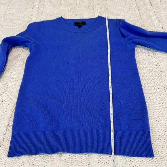 J. Crew 100% Italian Cashmere Crewneck Three Quarter Sleeve Sweater Blue XS - Picture 11 of 11